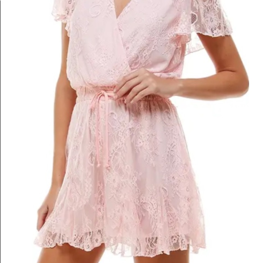 Pale Pink Lace Romper